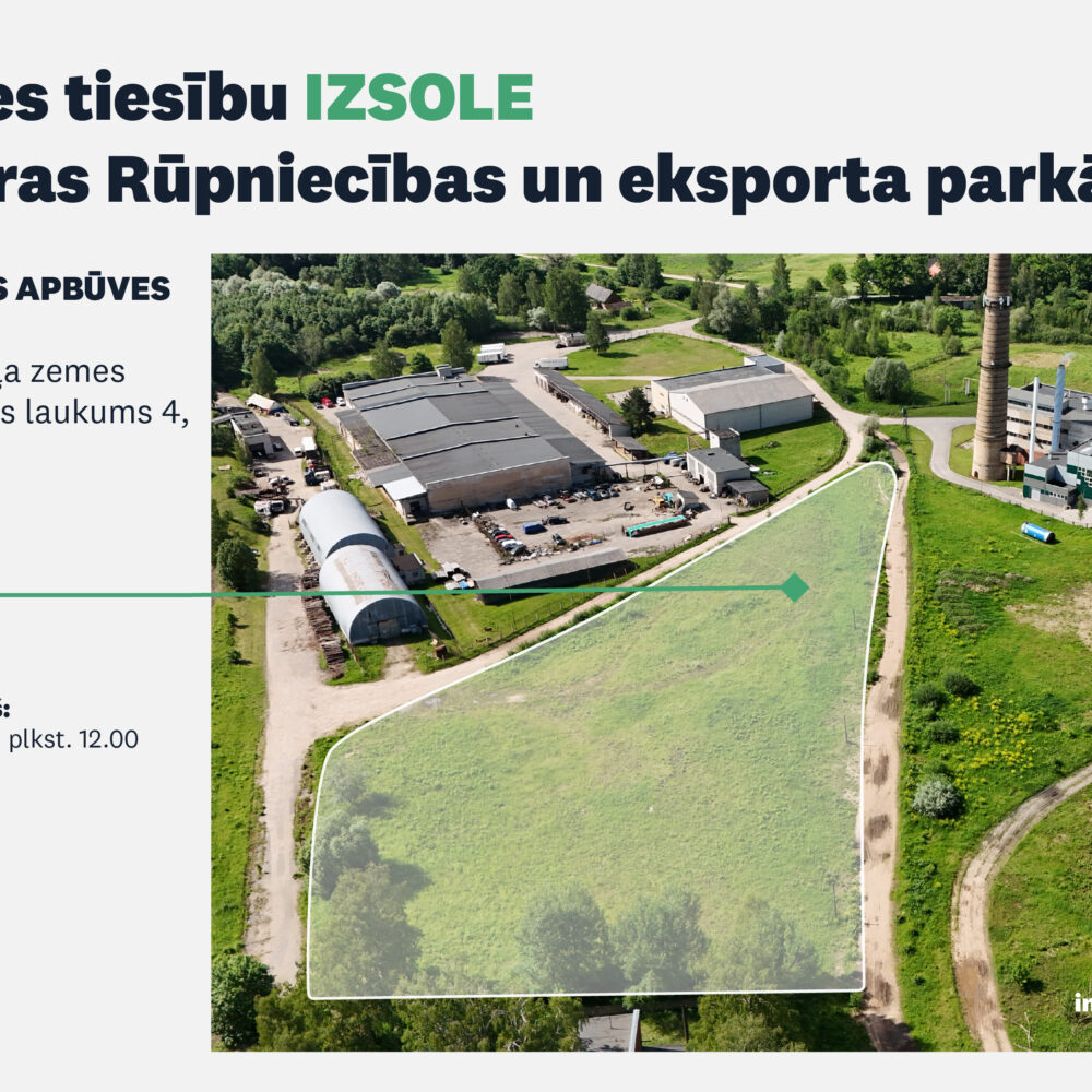 Valmieras novada pašvaldība izsludina zemes vienības Stacijas laukums 4, Valmiera,  Valmieras novads, kadastra apzīmējums 96010132210, daļas apbūves tiesību izsoli