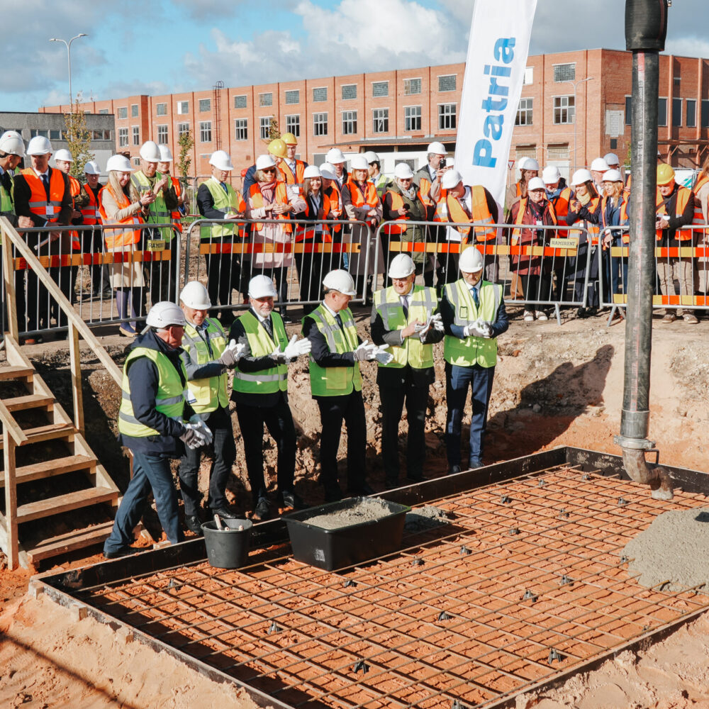 Foundation stone laid for new "Patria Latvia" production facility in Valmiera and first "Hunter" infantry fighting vehicle delivered to National Armed Forces